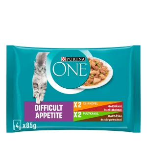 Purina ONE Difficult Appetite Csirke-Marha, Pulyka-Kacsa 4x85g